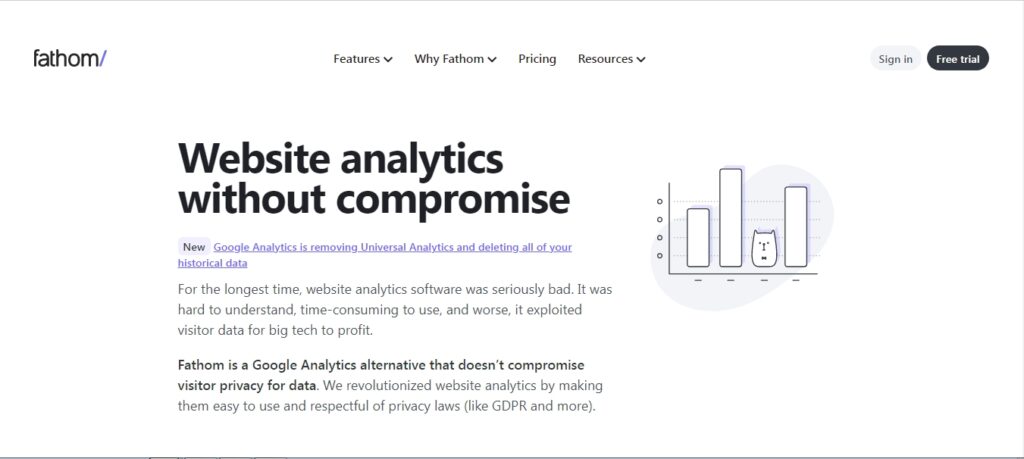Fathom analytics a Google Analytics alternative for WordPress