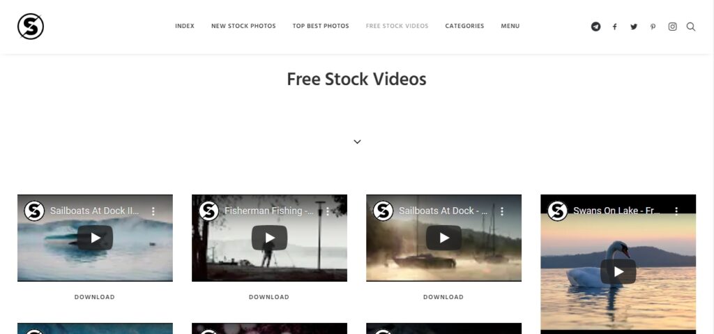 Splitshire stock video website homepage