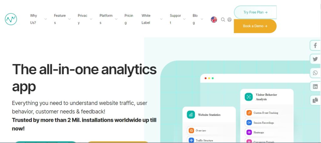 Visitor AnalyticsIO a Google Analytics alternative for WordPress