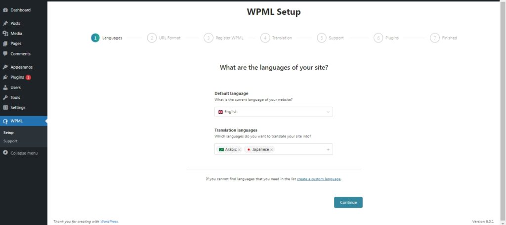 WPML multilingual plugin setup
