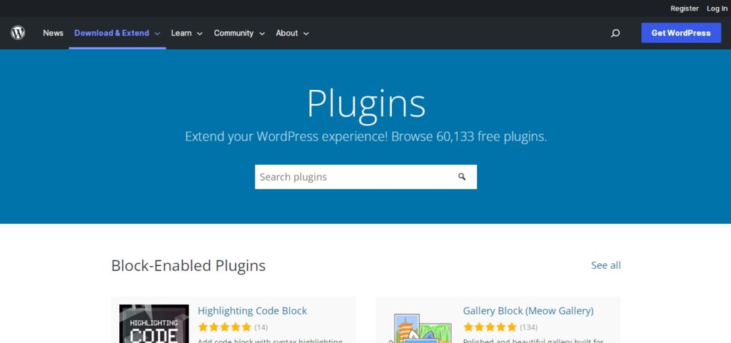 WordPress plugins repository