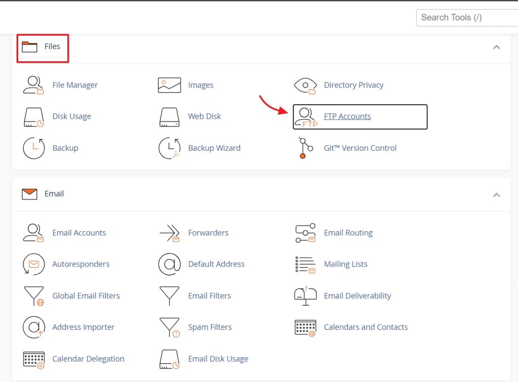 change FTP password from cPanel