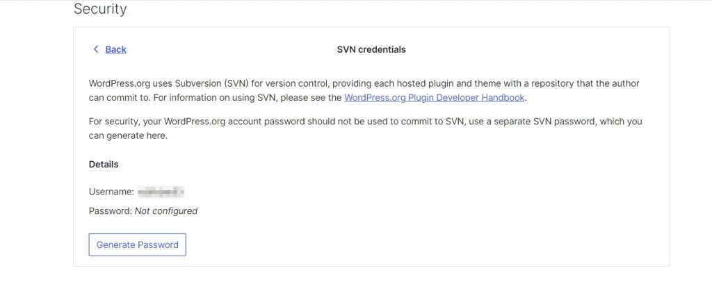 new WordPress.org SVN password