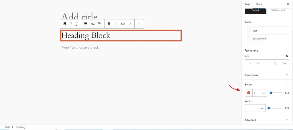 new change to heading block in WordPress 6.7