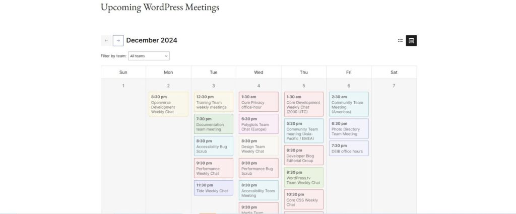 new meeting calendar design