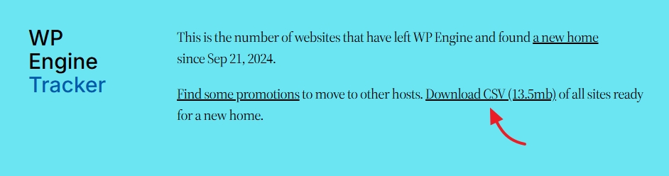 WP Engine Tracker domain.csv file