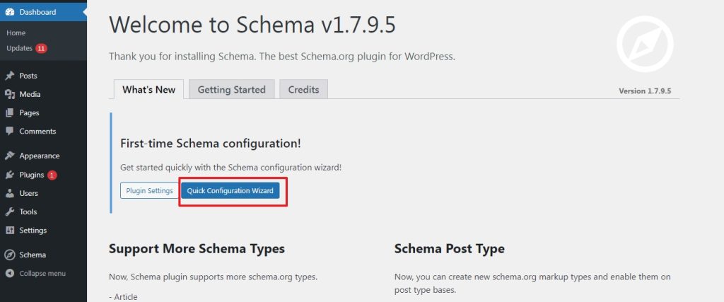 schema plugin settings