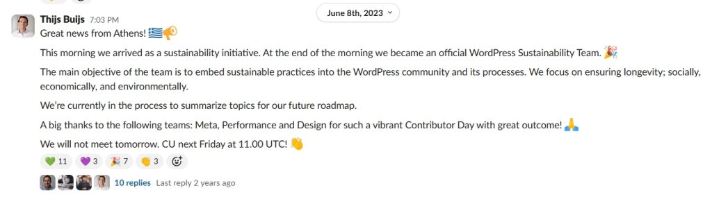 WordPress sustainability team formed