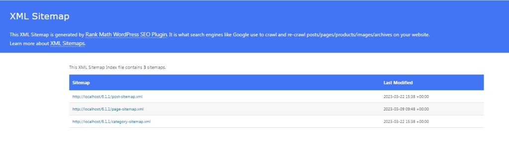 xml sitemap