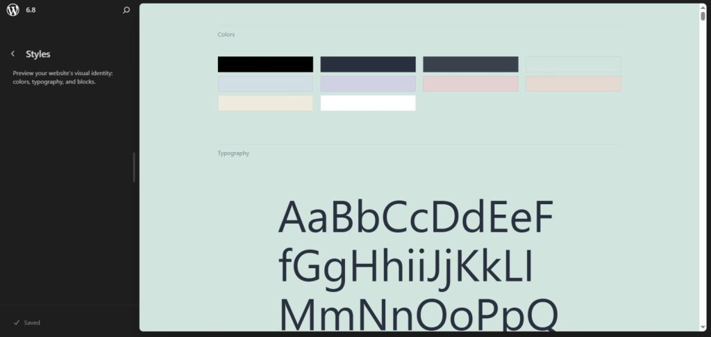 styles option in classic theme
