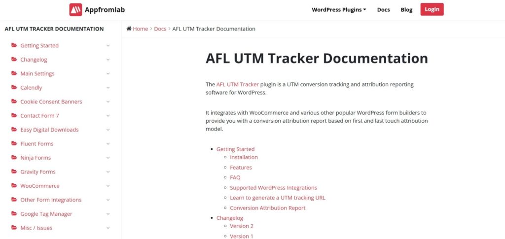 afl utm tracker plugin docs