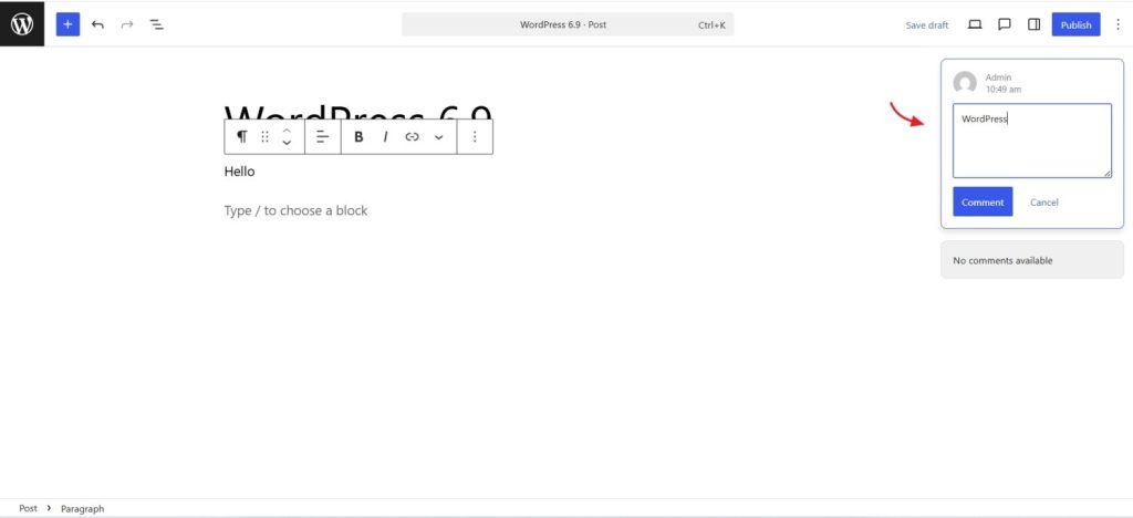 block level commenting