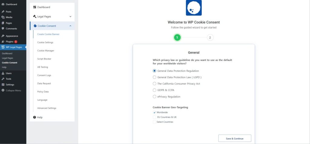 WPLP cookie consent for WordPress