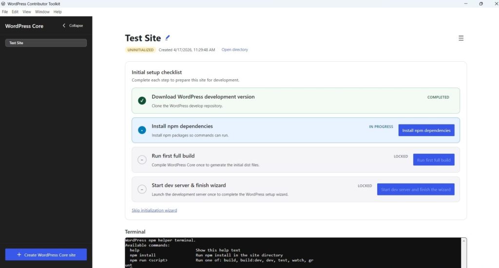 wordpress core dev environment toolkit 